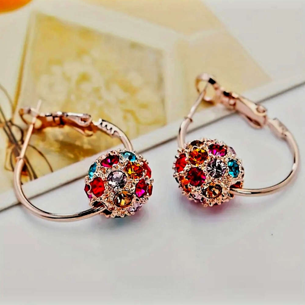 Gemstone Hoop Earrings